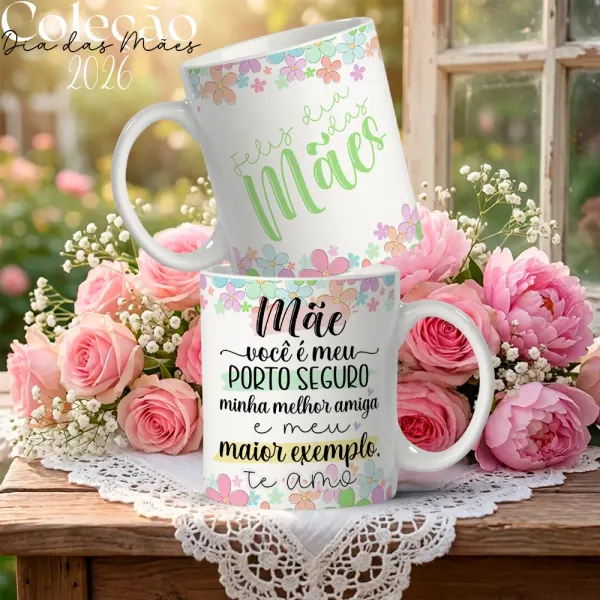 Caneca Mãe, Porto Seguro (Flores Coloridas)