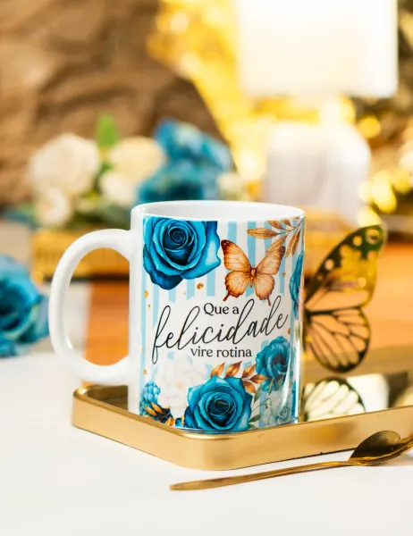 Caneca Que a Felicidade Vire Rotina