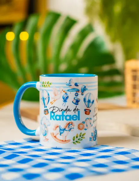 Caneca Dinda Ursinho Azul